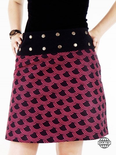 pink skirt with polka dots belt flat stomach