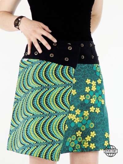 green skirt woman