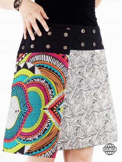 side opening skirt with pattern