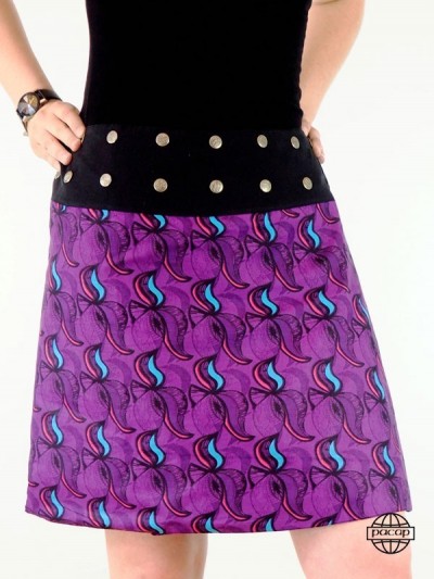 original woman skirt in cotton color purple lavender