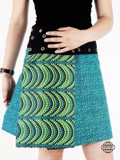green skirt with 2 faces for woman and girl