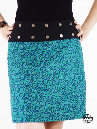 green skirt with pattern