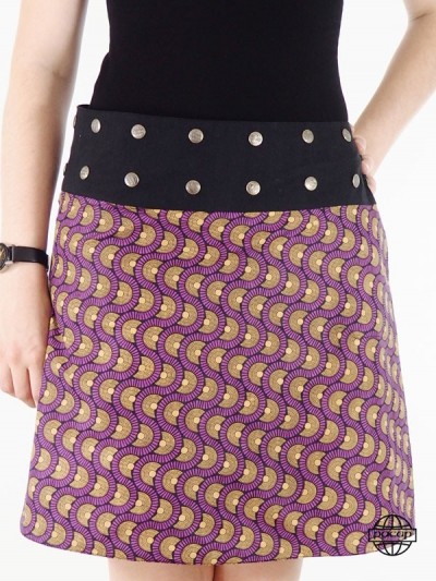 purple skirt with allover print