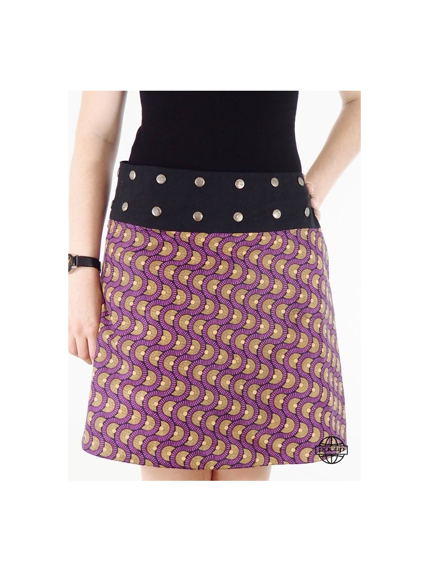 purple skirt with allover print