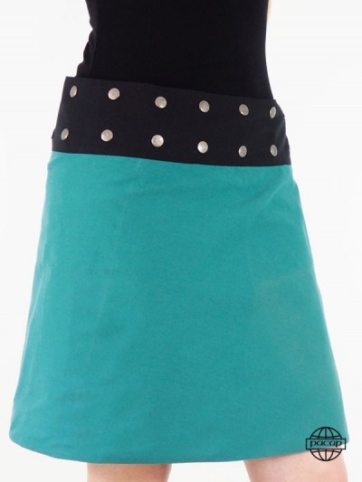 Turquoise green reversible skirt