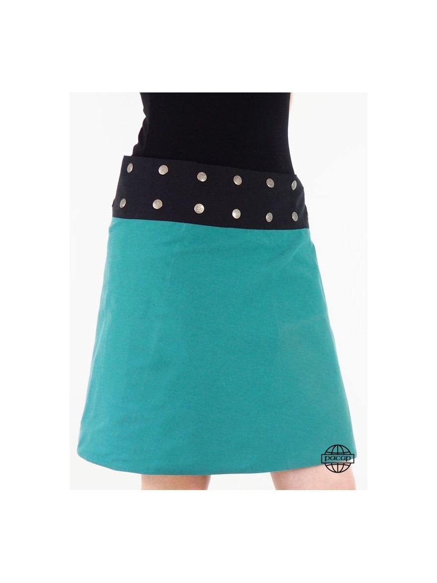 Turquoise green reversible skirt