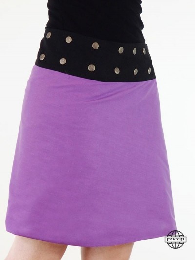 jupe boutonnée violette pour femme unicolore coupe fendue multi taille