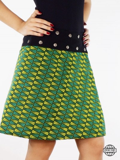 Green and yellow African skirt