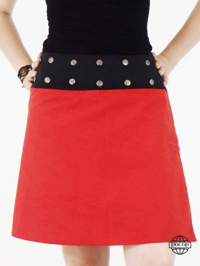 red skirt one color black belt