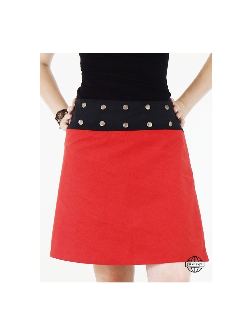 red skirt one color black belt