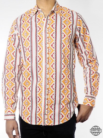 chemise africaine homme wax coton épais manches longues