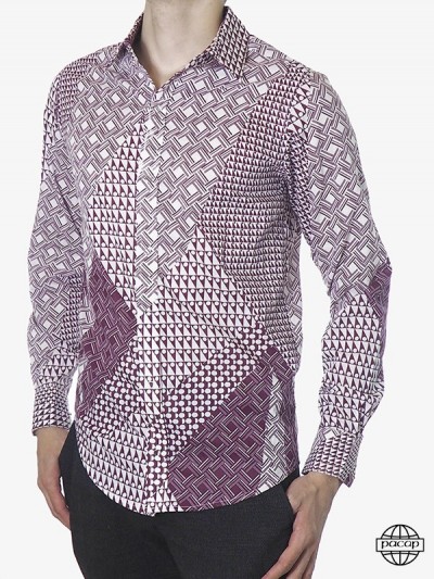 Shirt patchwork Summer Festival Men Fashion Geometric 100 oton Responsible French brand.