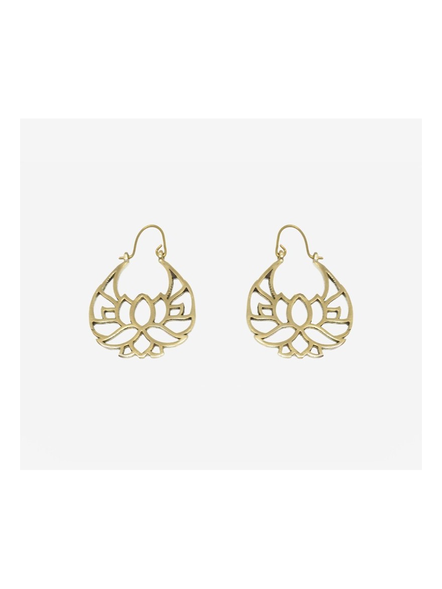 Traditional hand-chased golden earrings.