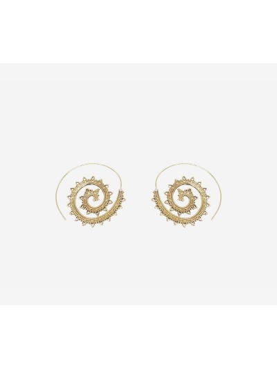 Brass Indian Spiral Earrings Unique Model.