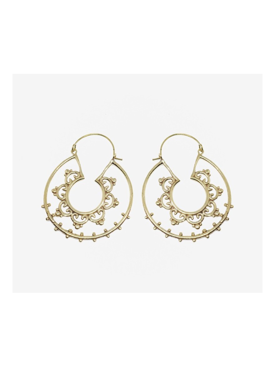 5 cm Tribal Ethnic Earrings Double Ring and Stars.