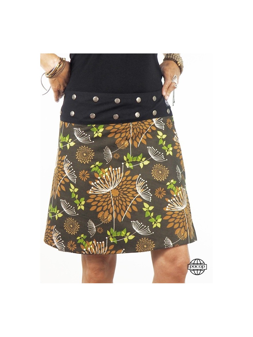 brown skirt with flowers