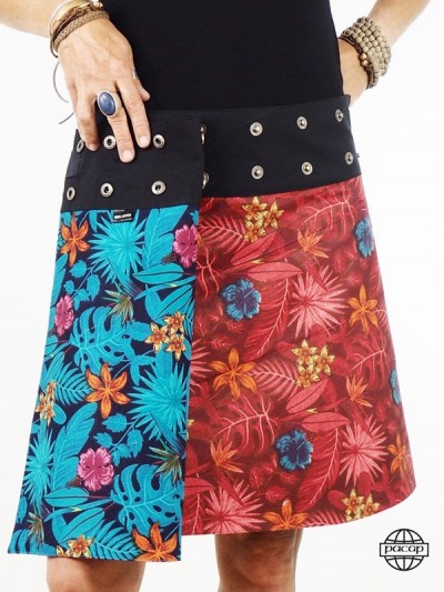 reversible buttoned skirt