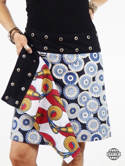Reversible Skirt Cotton Printed Wax 3 Lengths - Kerinha