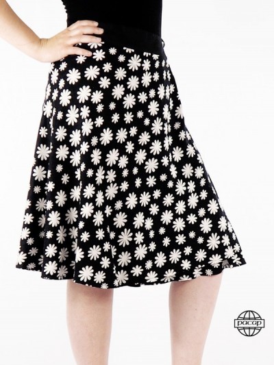 Black reversible skirt with adjustable waist