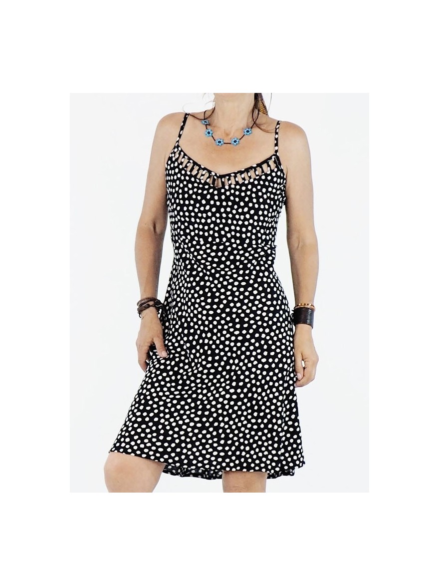 midi-length dress, thin straps dress, black dress, women's dress, halter dress, v-neck dress