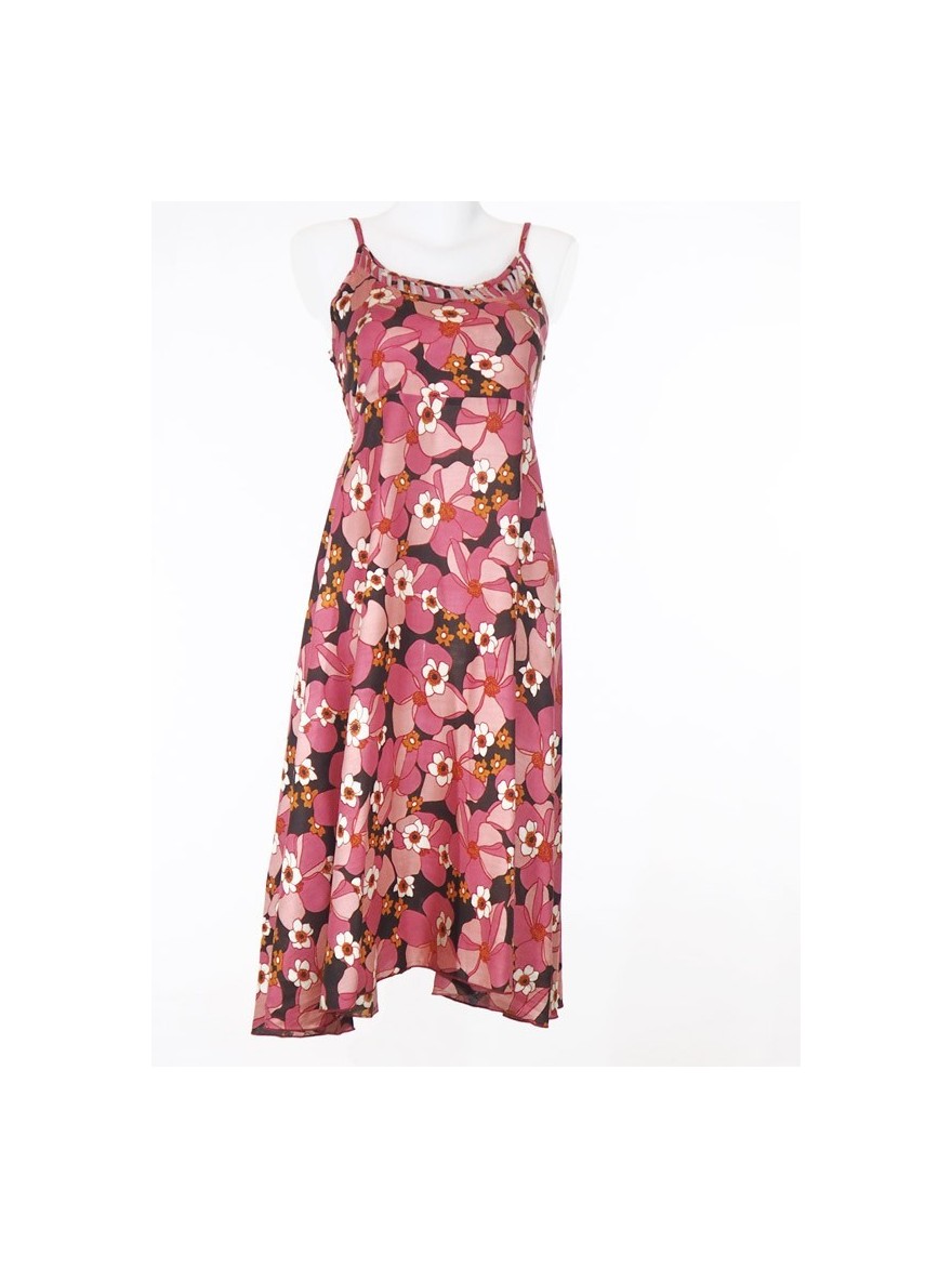 Robe Courte Femme Soleia - Imprimé Floral Rouge, Bretelles Fines - Taille XL - Neuf Sans étiquette