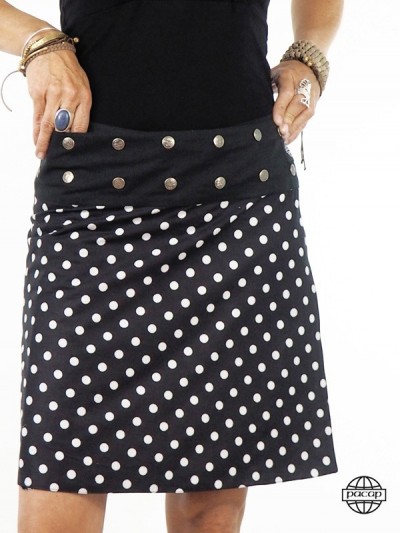 black skirt with white dots for woman