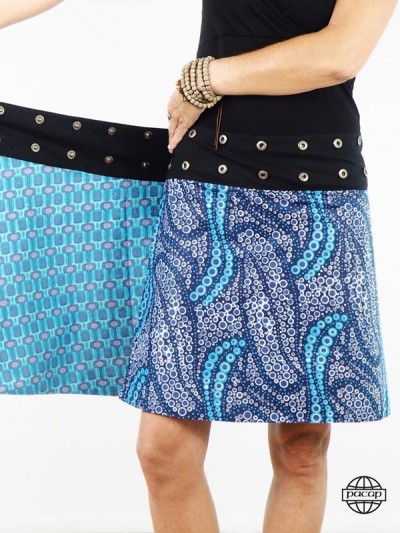 blue wrap skirt