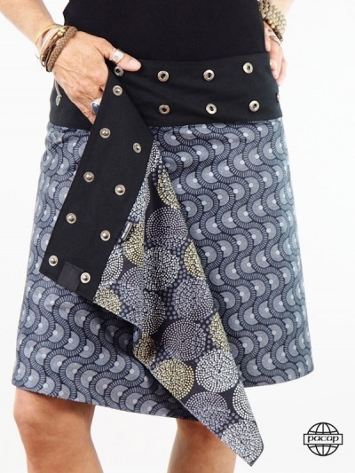 black buttoned skirt