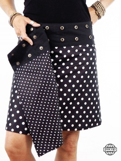 white polka dot skirt for women