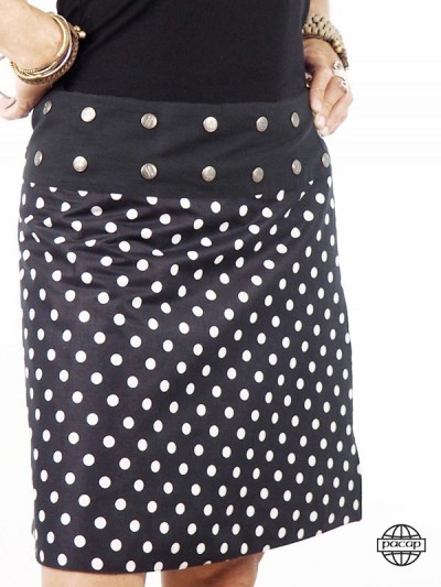 classic black buttoned skirt