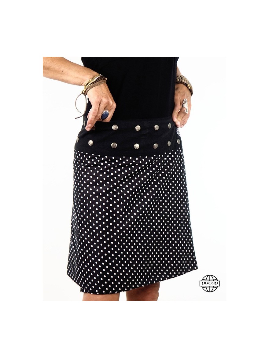 black skirt with dots for woman