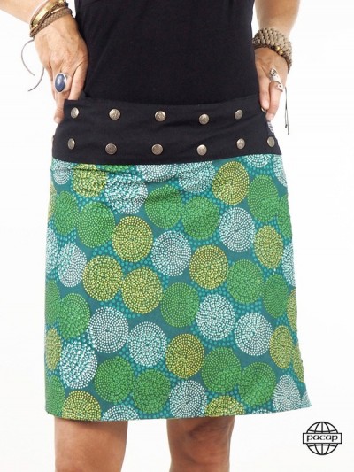green skirt with dots