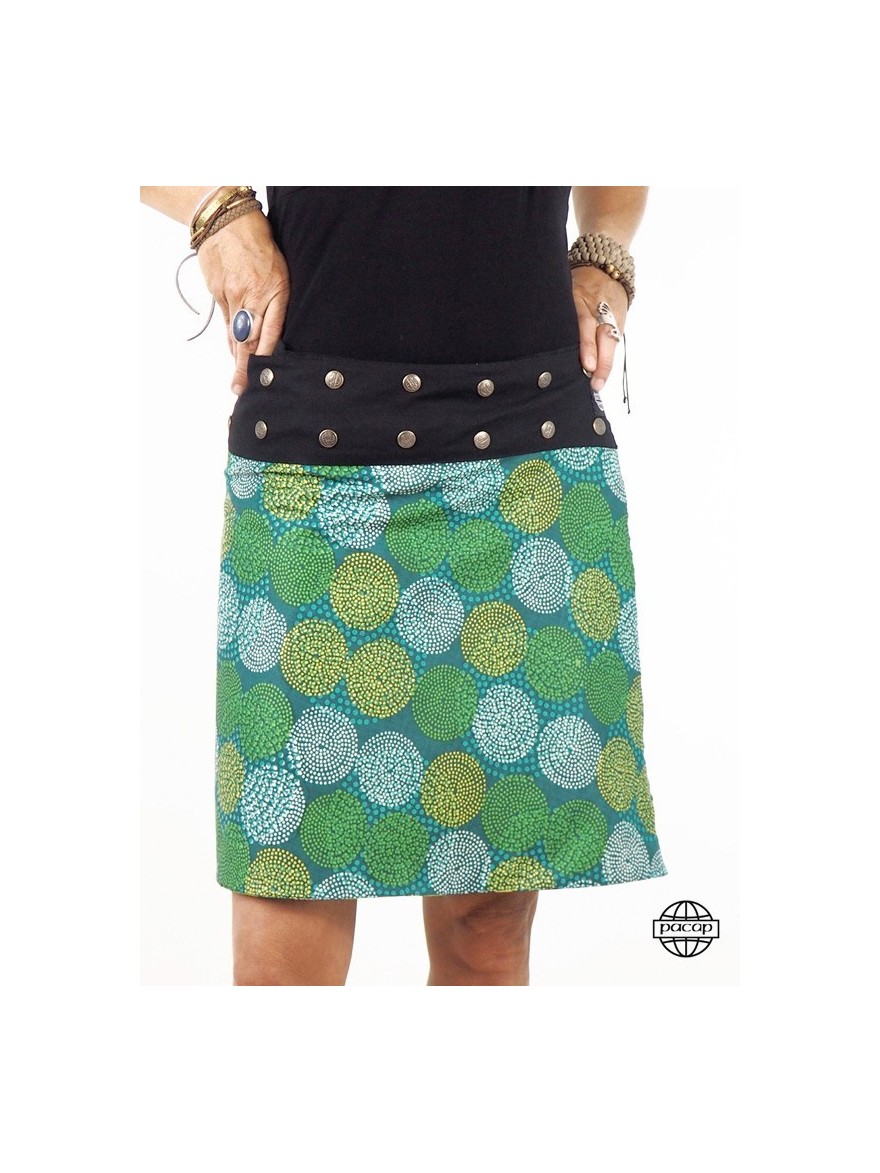 green skirt with dots