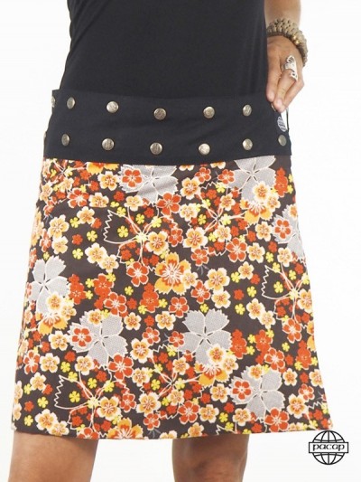 orange skirt with flowers