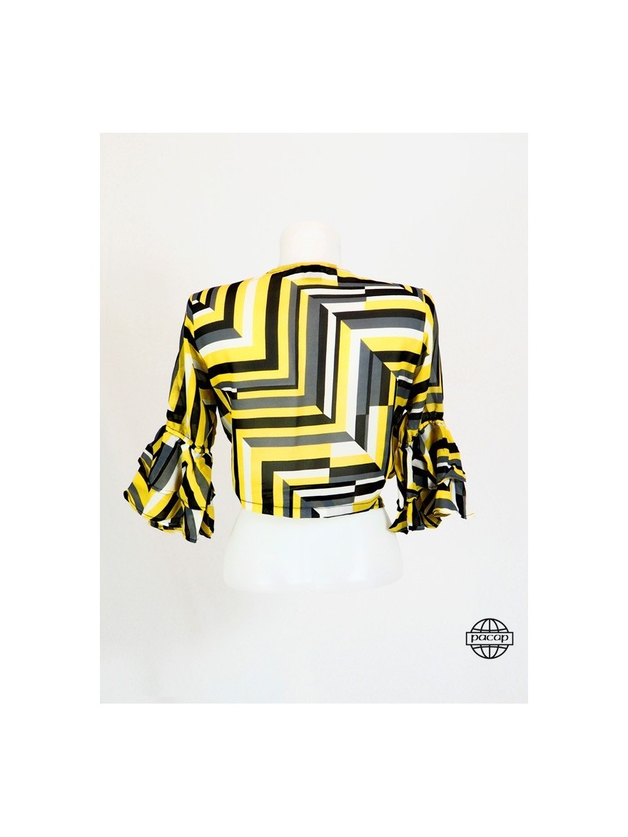 Chemisier Orange Piu Forte - Taille 46 - Viscose/polyester - Manches Mi-longues