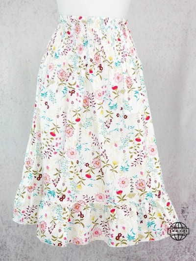 floral printed white dress wholesale girl clothing France, backless, transformable into skirt