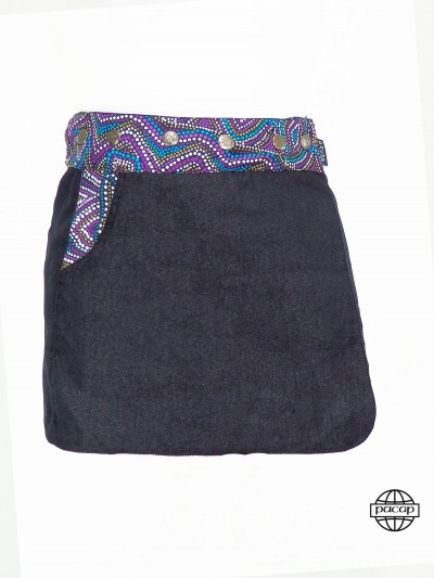 reversible skirt girl wax pattern wholesale France vintage ethnic clothing