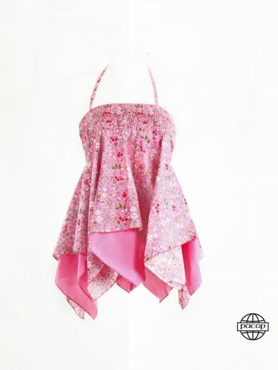 jupe robe rose fille de 2 à 12 ans marque française asymétrique, les bretelles ajustables