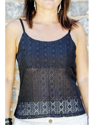 lace top, embroidered top, thin straps top, woman top, woman tank top.