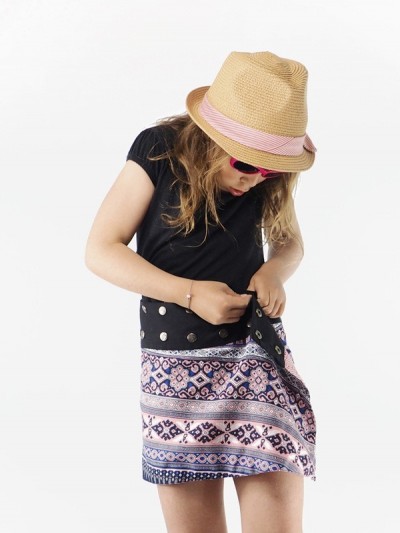 short reversible skirt pink girl small size supplier Marseille