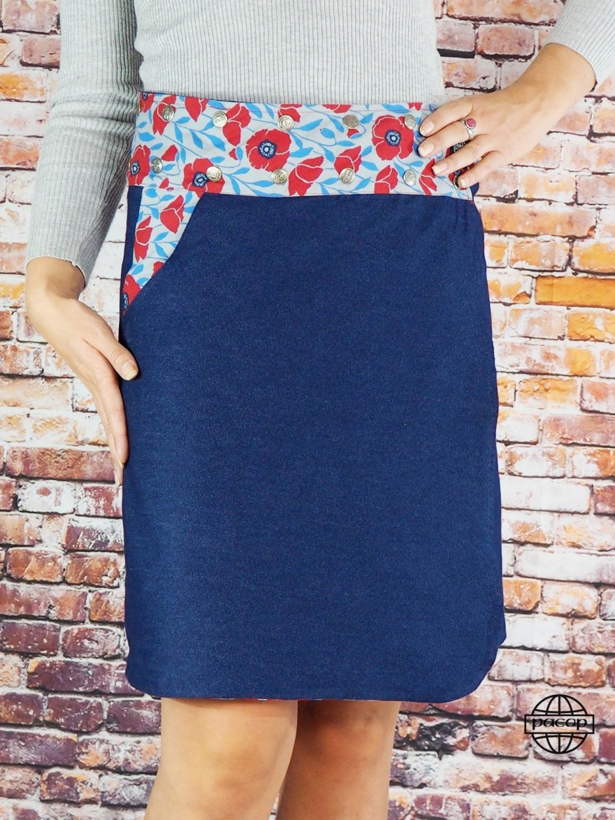 Jupe Réversible Zilch Amsterdam - Taille 36 - Coton Rouge Brique Et Bleu - Neuf Avec étiquettes