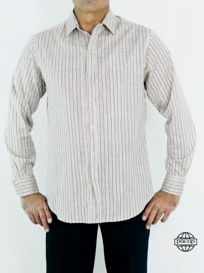 Casual white striped shirt.