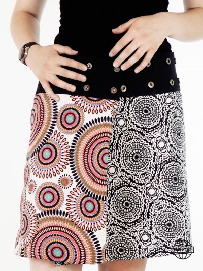 buttoned cotton skirt