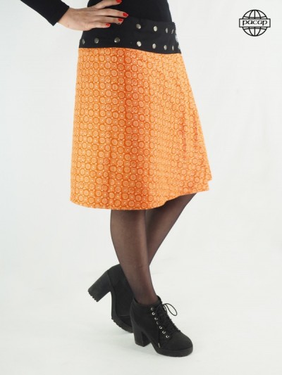 Long orange skirt