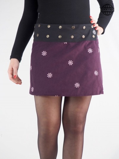 Skirt Velvet Broke purple belt