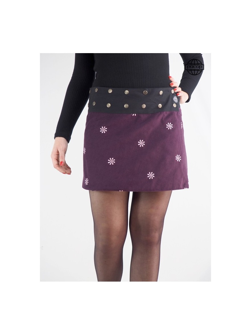 Skirt Velvet Broke purple belt