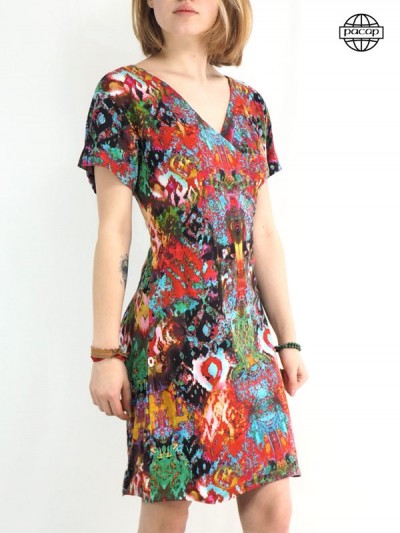 long short dress African pattern Wax Colorful Heart-Cross Cotton Lycra summer heart crossed sleeves with print
