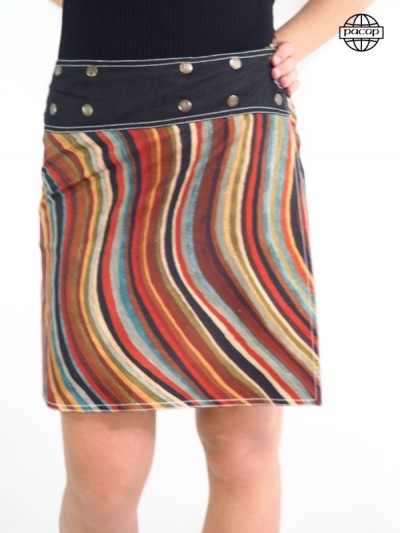 Limited Edition, Digital Print Skirt with Multicolored Stripes
