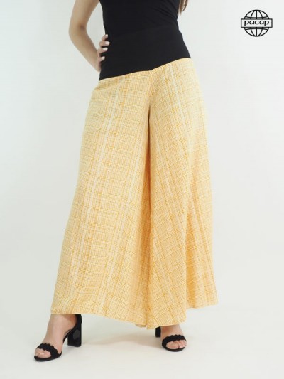 Pantalon ample, pantalon léger, pantalon jaune, pantalon d'été, pantalon femme.