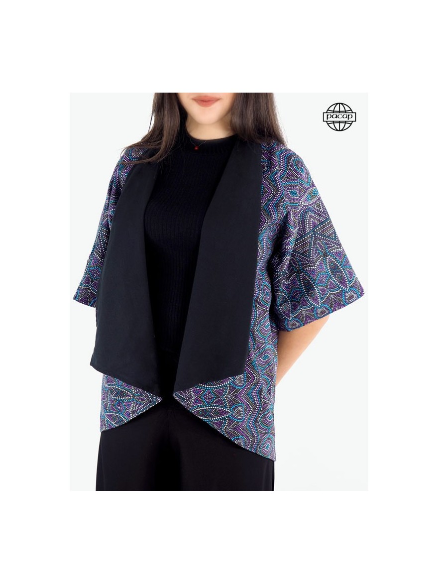 Vest ample, blouse, kimono jacket woman, female jacket, reversible jacket, purple jacket, ethnic jacket